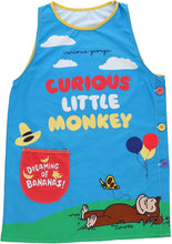 画像をギャラリービューアに読み込む, 丸眞 おさるのジョージ おひるねおさる ラン型 エプロン キャラクター 可愛い 大人用 ラン型 保育園 幼稚園 先生 作業着 家事 料理