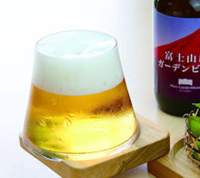 画像をギャラリービューアに読み込む, 【プレミアムギフトセット】 田島硝子 底の富士山が輝く 富士山グラスセット Fujiガラス / 富士山宝永グラス(クリア) / 木製コースター付き