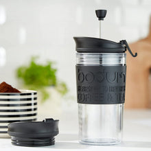 画像をギャラリービューアに読み込む, 【BODUM】 ボダム TRAVEL PRESS SET トラベルプレスセット フレンチプレス コーヒーメーカー (タンブラー用リッド付き) プラスチック 350ml