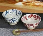 画像をギャラリービューアに読み込む, 信楽焼 夫婦茶碗 飯椀【水面唐草(青・赤)セット茶碗w909-07_909-08 】