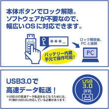画像をギャラリービューアに読み込む, センチュリー パスワード入力型セキュリティUSBメモリ USB3.0接続 64GB 『Lock U (ロックユー)』 CSUL64G