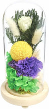 画像をギャラリービューアに読み込む, プリザーブドフラワー仏花 お供え花 お仏壇用 ガラスドームアレンジメント 光莉(ひかり)
