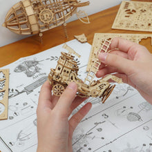 画像をギャラリービューアに読み込む, 【ROBOTIME】立体パズル 木製パズル 組み立てキット TG407:エアシップ