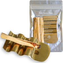 画像をギャラリービューアに読み込む, G:Land パロサント スティック Palo Santo Sticks 香木 お香 浄化 アロマ スマッジング ホーリーウッド エクアドル フレッシュな柑橘の香り 3本入 ハンドメイド ゴールドプレートセット