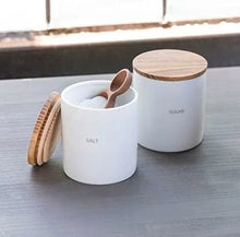 画像をギャラリービューアに読み込む, LOLO SALIU 保存容器 キャニスターセット 日本製 陶器 磁器 チーク 蓋つき