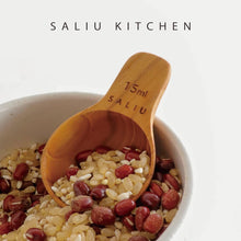 画像をギャラリービューアに読み込む, LOLO 大さじ 小さじ スプーン 木製 計量スプーン 一体型 茶さじ コーヒー メジャー 短い おおさじこさじ 一本 チーク