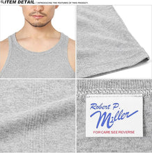 画像をギャラリービューアに読み込む, MILLER ミラー 110C パネルリブ タンクトップ ノースリーブ 綿100 パネルリブ シンプル トップス インナー ストリート系 アメカジ ファッション ( WHITE + GRAY ) 2枚セット