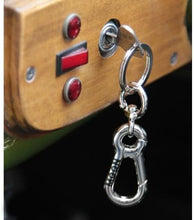 画像をギャラリービューアに読み込む, MOONEYES ムーンアイズ MOON W カラビナ キーホルダー MOON Double Carabiner key Holder クロームメッキ MKR-133 CHME