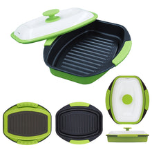 画像をギャラリービューアに読み込む, レンジで焼ケール 角型 電子レンジ専用調理器 焼く 蒸す 煮る 茹でる 炒める 炊く