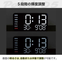 画像をギャラリービューアに読み込む, SLOWER 掛け時計 置き時計 デジタル LED おしゃれ デカ文字 インテリア 日付 気温 曜日 アラーム スヌーズ機能 見やすい 大画面 省エネ 自動消灯 USB 電池対応 目覚まし時計 LED CLOCK Cielo SLW370
