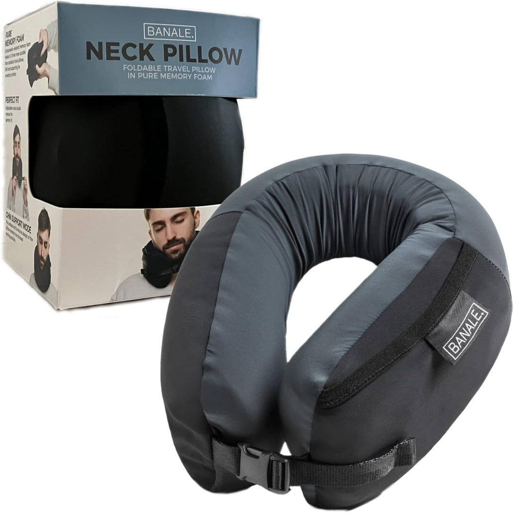 BANALE. バナーレ ネックピロー 携帯枕 トラベルピロー 枕 アウトドアピロー 首枕 旅行 飛行機 機内 車 低反発 クッション 空気不要 エアー不要 コンパクト (ネックピロー)