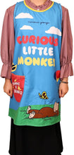 画像をギャラリービューアに読み込む, 丸眞 おさるのジョージ おひるねおさる ラン型 エプロン キャラクター 可愛い 大人用 ラン型 保育園 幼稚園 先生 作業着 家事 料理
