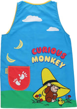 画像をギャラリービューアに読み込む, 丸眞 おさるのジョージ おひるねおさる ラン型 エプロン キャラクター 可愛い 大人用 ラン型 保育園 幼稚園 先生 作業着 家事 料理
