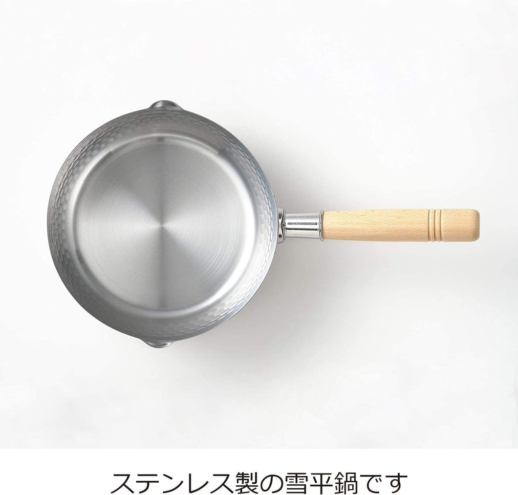 【日々道具】 片手 鍋 IH対応 雪平鍋 ステンレス 日本製  両口 目盛付