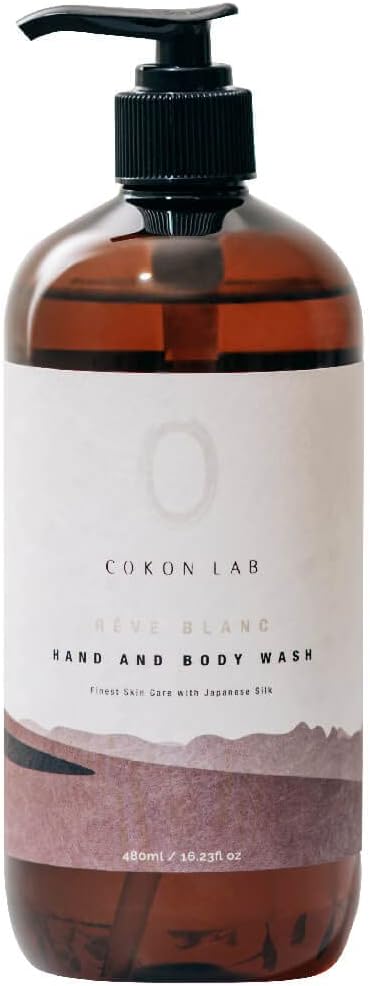 COKON LAB（ ココン・ラボ ） シルク ボディソープ ハンド ボディウォッシュ 乾燥 敏感肌 保湿 オーガニック 天然精油 国産 やまがシルク配合 ナチュラル しっとり 潤い 480mL