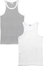 画像をギャラリービューアに読み込む, MILLER ミラー 110C パネルリブ タンクトップ ノースリーブ 綿100 パネルリブ シンプル トップス インナー ストリート系 アメカジ ファッション ( WHITE + WHITE-B ) 2枚セット
