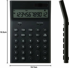 画像をギャラリービューアに読み込む, ±0 プラスマイナスゼロ 電卓 おしゃれ 丸ボタン 12桁 シンプル モノトーン 経理 会計 計算 事務 使いやすい プレゼント ギフト 計算機 ソーラー カリキュレーター ビジネス ショップ 店頭用 税切替え プラスマイナスゼロ ［ ±0 電子計算機 M ZZD-J010 ］
