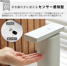 画像をギャラリービューアに読み込む, ±0 プラスマイナスゼロ オート ディスペンサー オート ソープディスペンサー 自動 おしゃれ 詰め替え ハンドソープ 手洗い 洗剤 キッチン 洗面所 玄関 電池式 ( 泡 )  ZBD-G011
